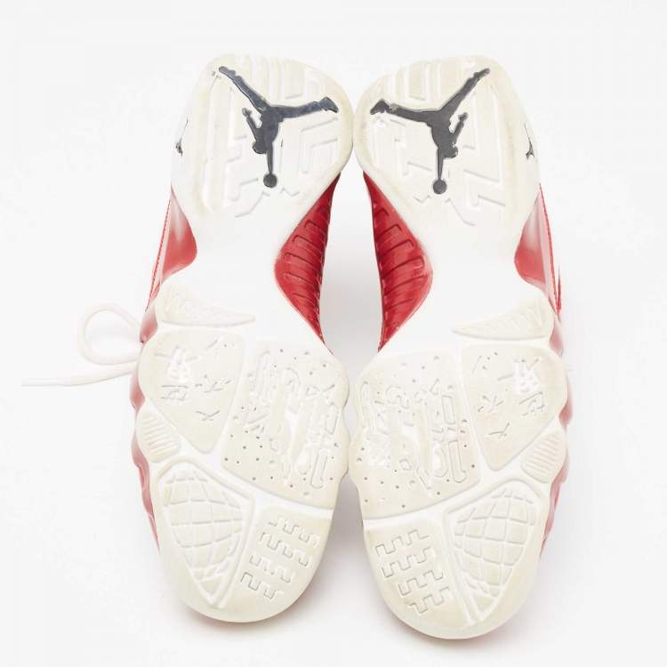 Pre Owned Air Jordan 9 Gym Red/White Patent and Leather Retro Mid-Top Sneakers Size 38.5