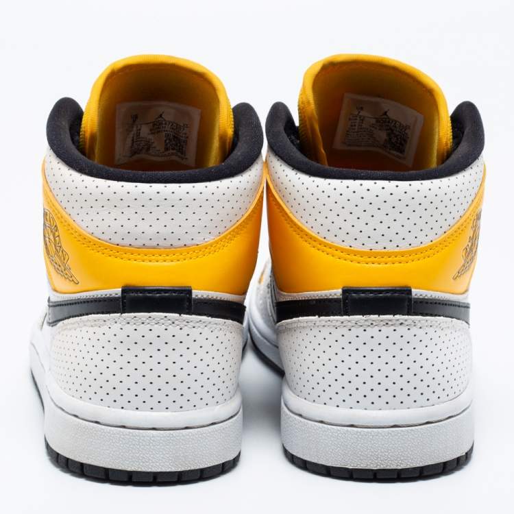 مملوكة مسبقًا Air Jordan 1 Tri-Color Perforated and Leather Mid Laser Sneakers Size 38