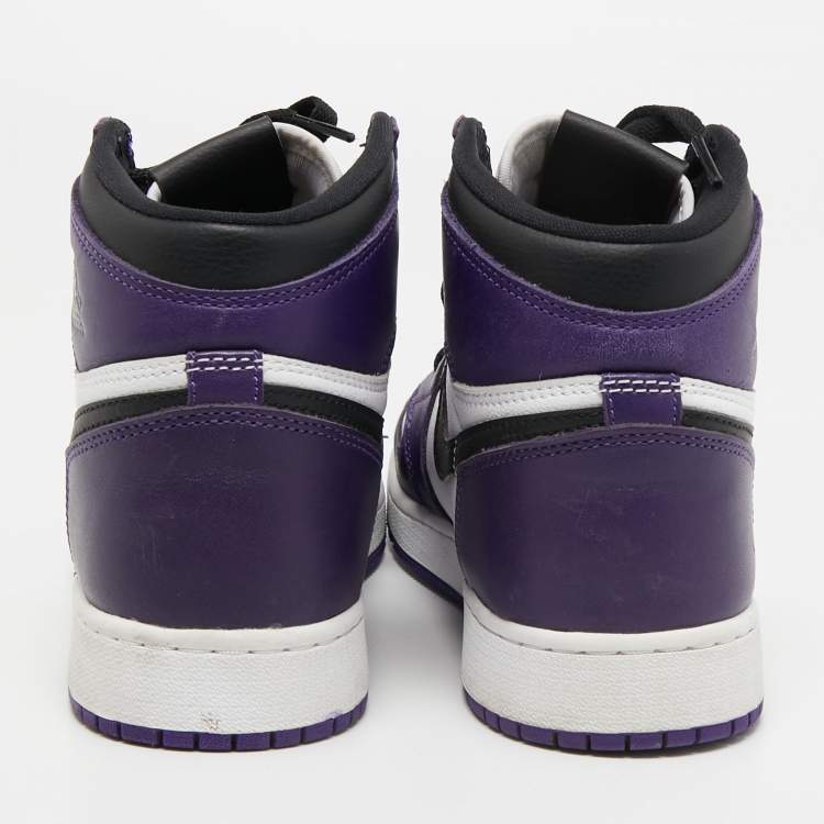 Pre Owned Air Jordans Tricolor Leather Air Jordan1 High Top Sneakers Size 40