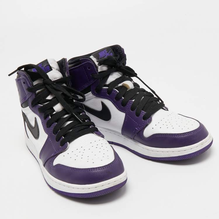 Pre Owned Air Jordans Tricolor Leather Air Jordan1 High Top Sneakers Size 40