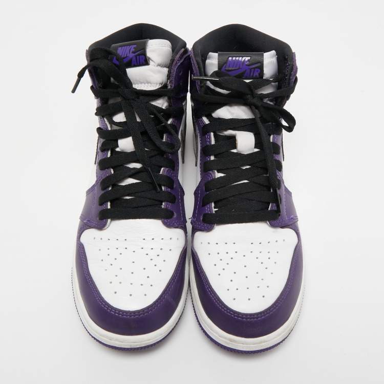 Pre Owned Air Jordans Tricolor Leather Air Jordan1 High Top Sneakers Size 40