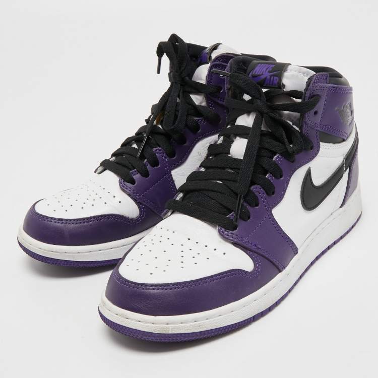Pre Owned Air Jordans Tricolor Leather Air Jordan1 High Top Sneakers Size 40