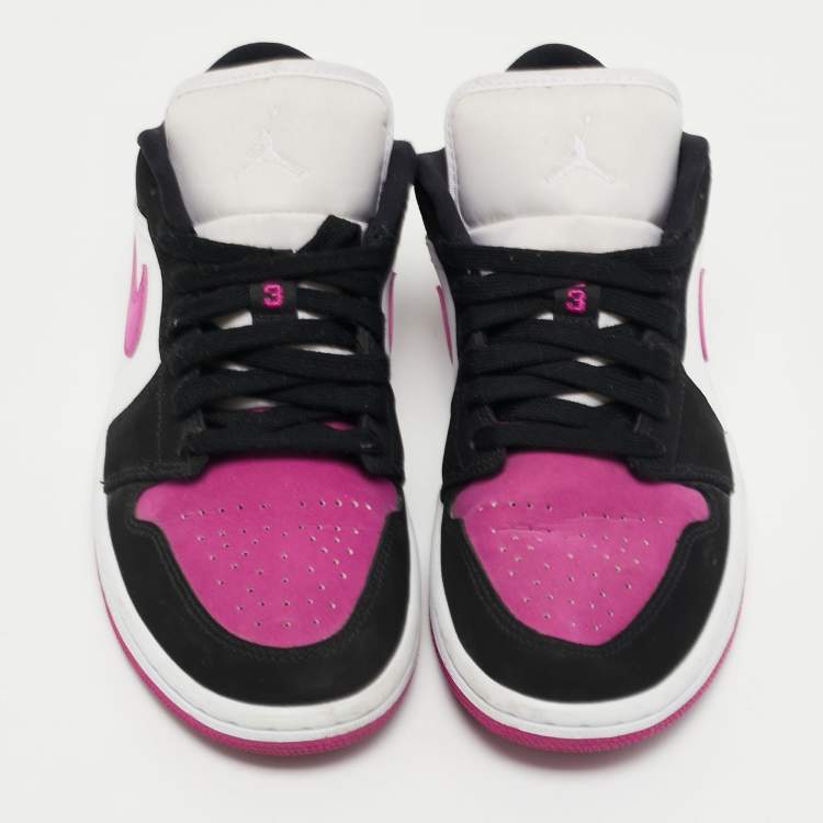 Pre Owned Air Jordans Multicolor Nubuck and Leather Air Jordan 1 Low Top Sneakers Size 38