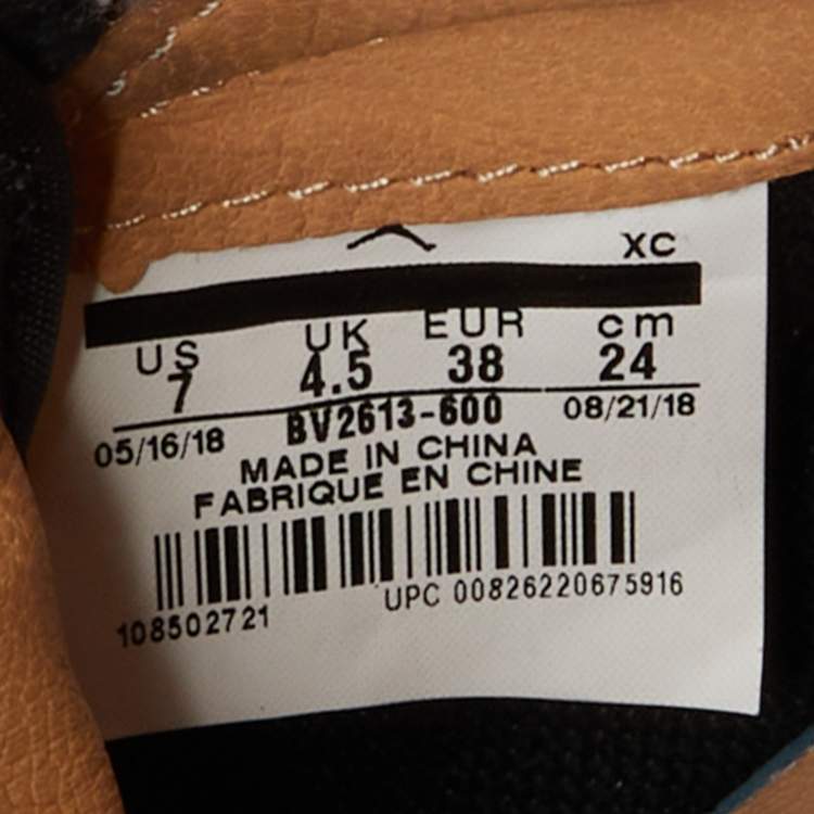Pre Owned Air Jordans Multicolor Suede Jordan 1 'Court Lux' Aleali May Sneakers Size 38