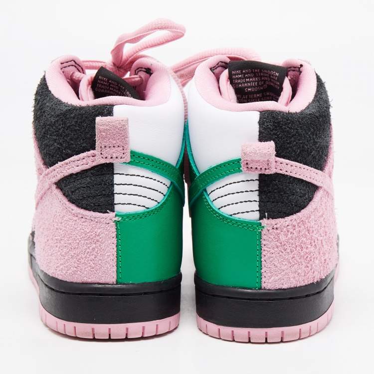 Pre Owned Air Jordans Tricolor Leather and Suede SB Dunk High Sneakers Size 37.5