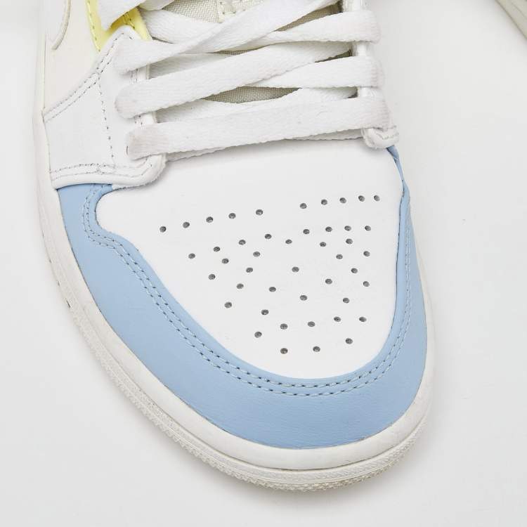 Pre Owned Air Jordans White Leather and Mesh Jordan 1 To My First Coach Sneakers Size 38