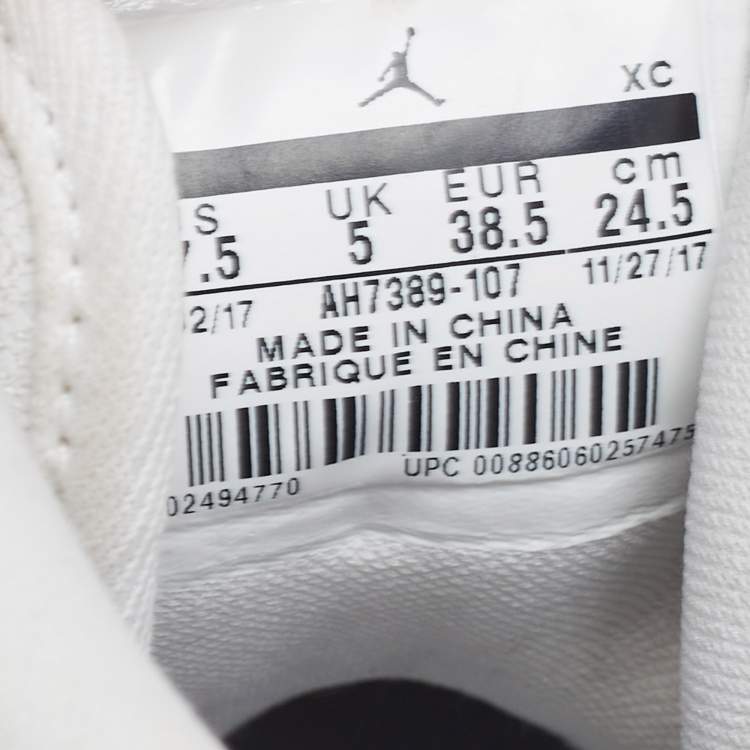 Pre Owned Nike Air  Orange/Grey Leather Jordan 1 Retro High Premium 'Dipped Toe' Sneakers Size 38.5