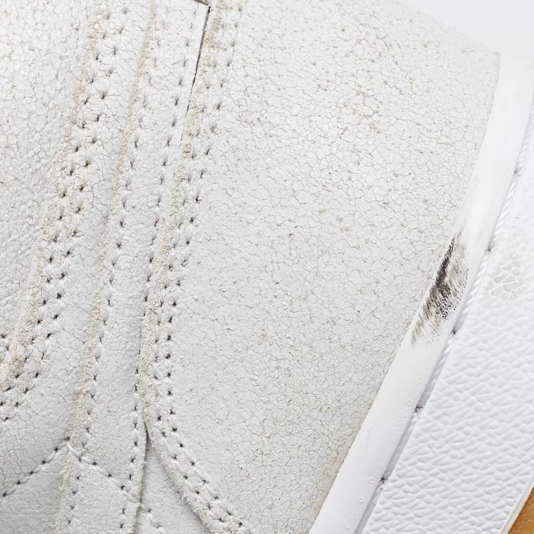 Pre Owned Nike Air  Orange/Grey Leather Jordan 1 Retro High Premium 'Dipped Toe' Sneakers Size 38.5