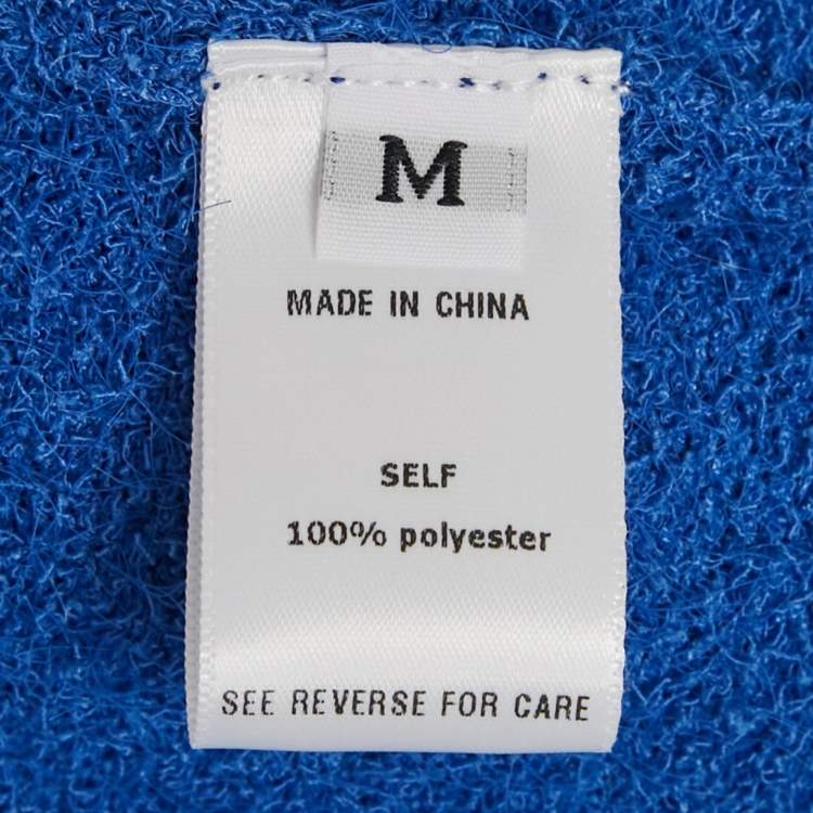 مملوكة مسبقًا Aknvas Blue Knit Fringed Sleeveless Maxi Dress M