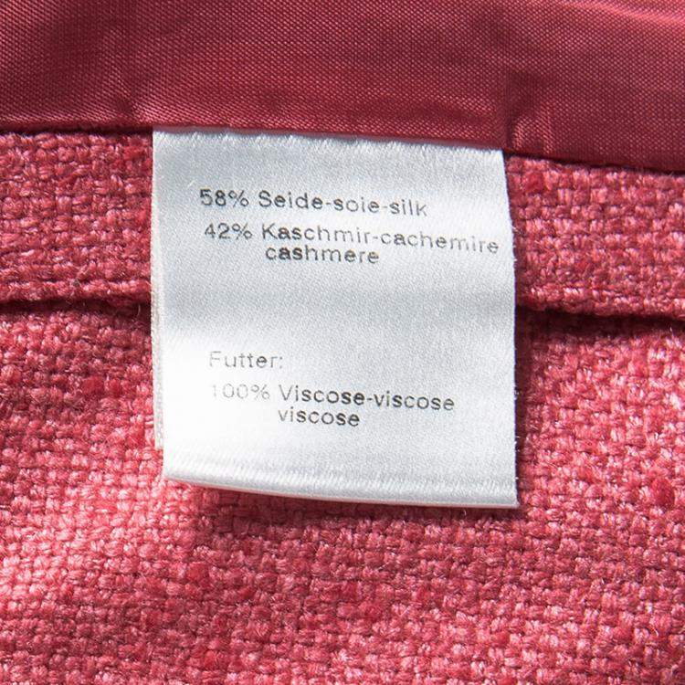 Pre Owned Akris Pink Cashmere Linen Jacket L