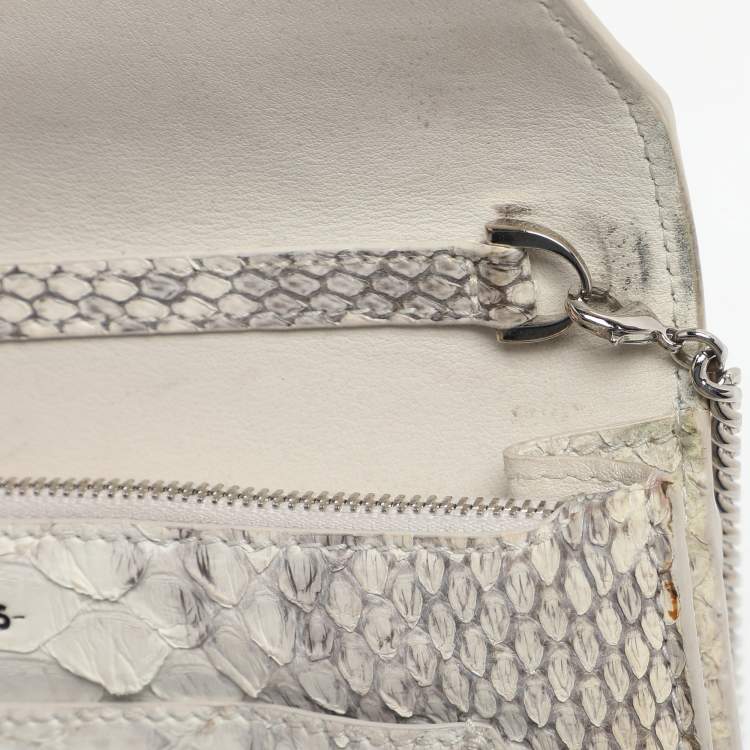 Pre Owned Akris Anouk Grey Python Leather WOC Clutch Bag