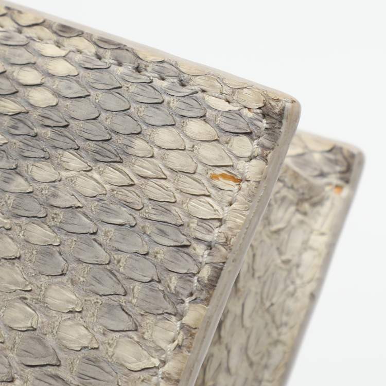 Pre Owned Akris Anouk Grey Python Leather WOC Clutch Bag
