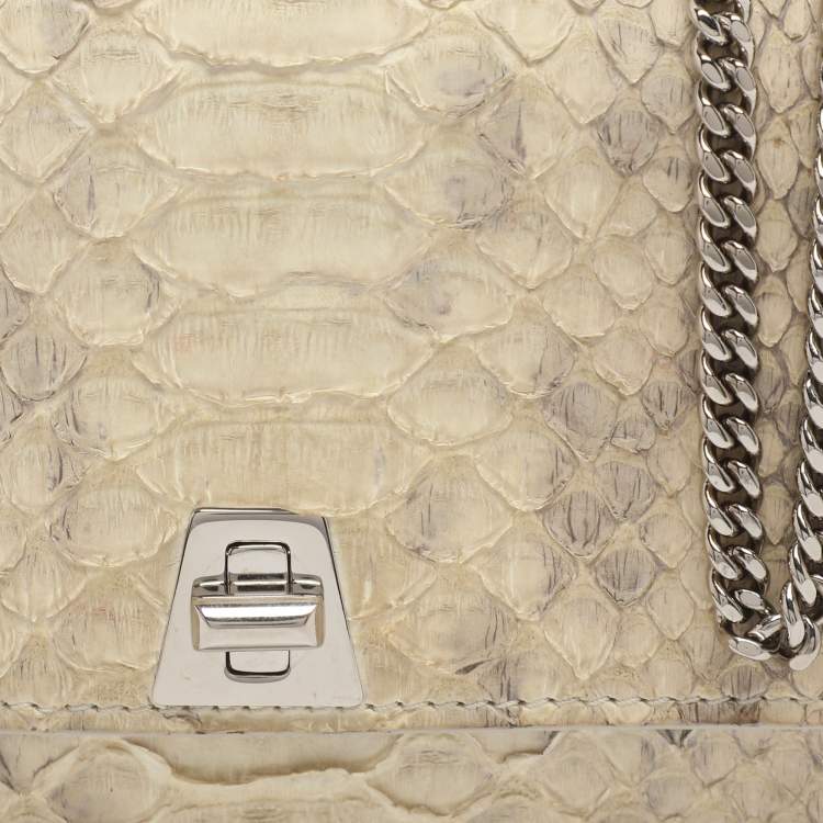 Pre Owned Akris Anouk Grey Python Leather WOC Clutch Bag