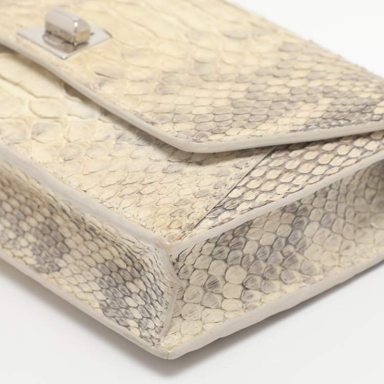 Pre Owned Akris Anouk Grey Python Leather WOC Clutch Bag