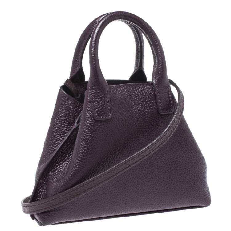 Pre Owned Akris Purple Leather Crossbody Bag