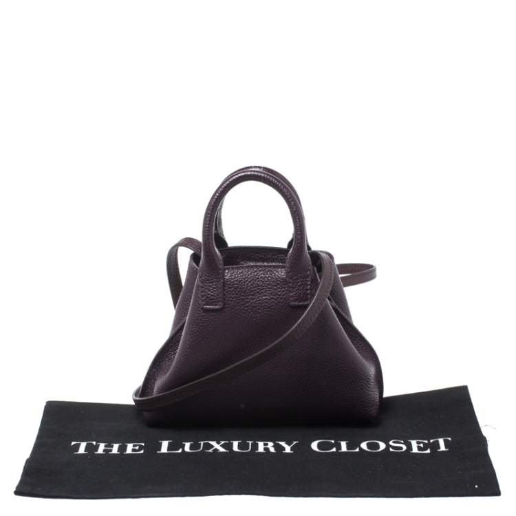 Pre Owned Akris Purple Leather Crossbody Bag