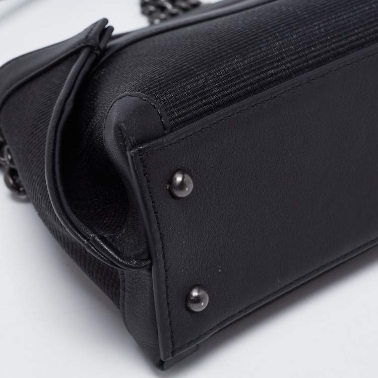 Pre Owned Akris Black Horsehair And Leather Shoulder Bag