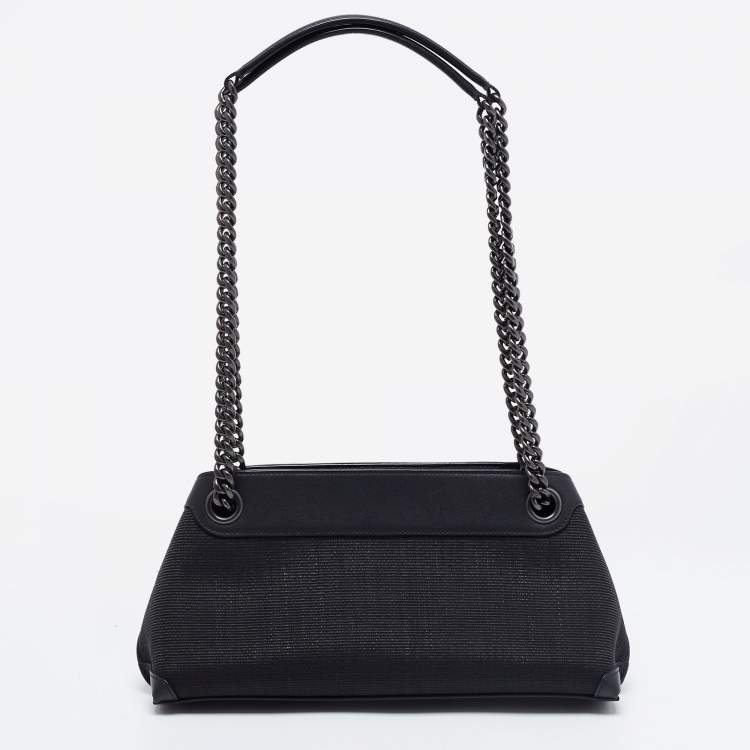 Pre Owned Akris Black Horsehair And Leather Shoulder Bag
