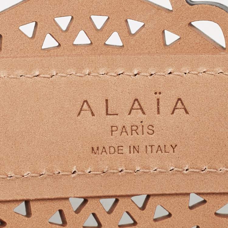 Pre Owned Alaia Black Laser Cut Leather Bustier Belt 75 CM