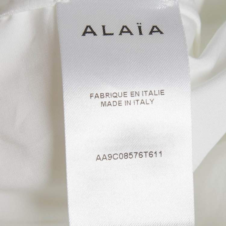 Pre Owned Alaia White Cotton Poplin Hooded Body Shirt XS