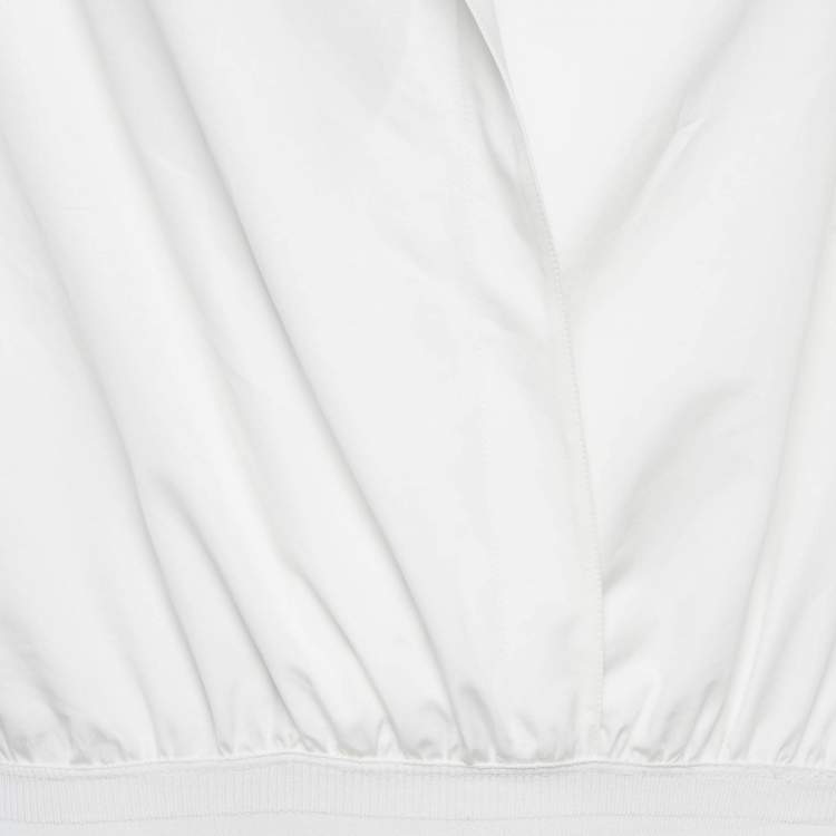 Pre Owned Alaia White Cotton Poplin Hooded Body Shirt XS