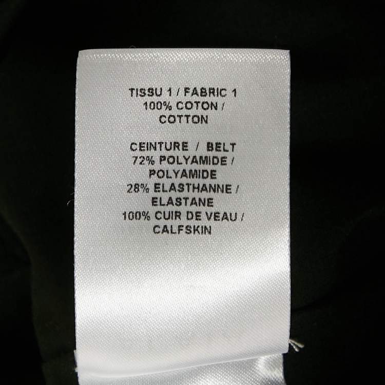 Pre Owned Alaia Black Poplin Japanese Leather Belted Dress S