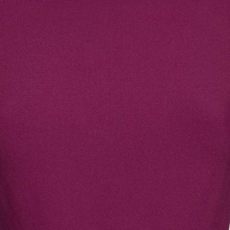 Pre Owned Alaia Pink Stretch Knit Vienne Double Scallop Short Dress M