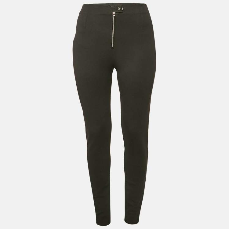 Pre Owned Alaia Black Stretch Gabardine High Waist Leggings XS