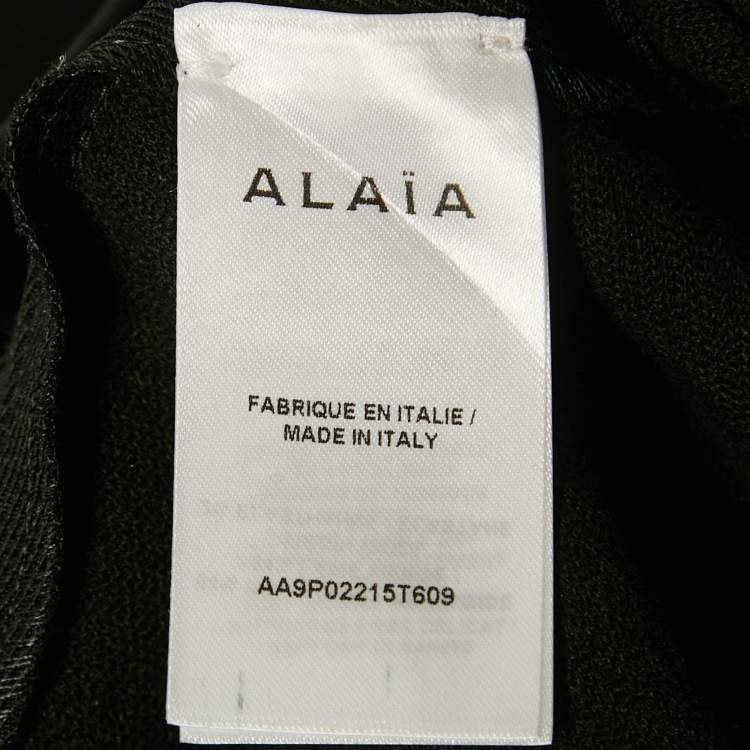 Pre Owned Alaia Black Stretch Gabardine High Waist Leggings XS