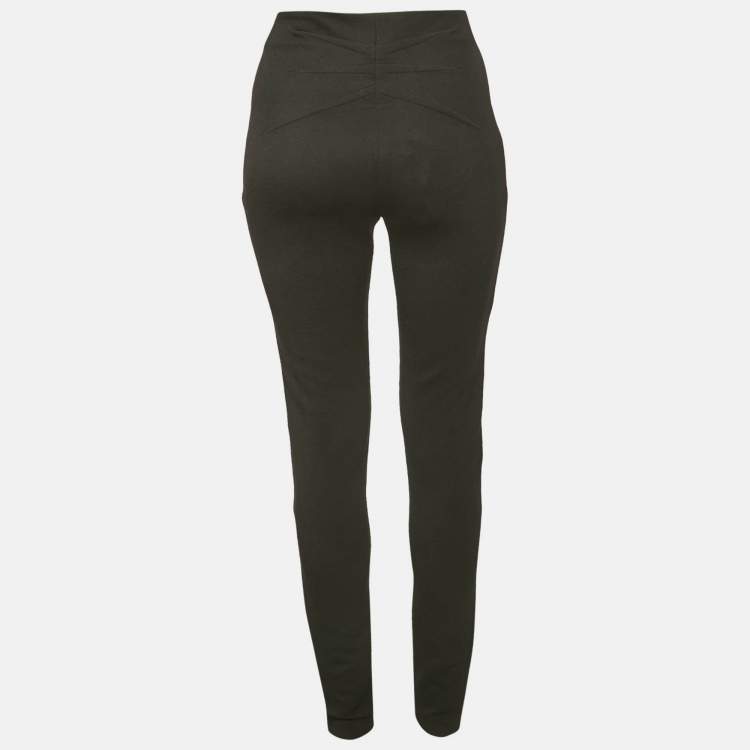 Pre Owned Alaia Black Stretch Gabardine High Waist Leggings XS