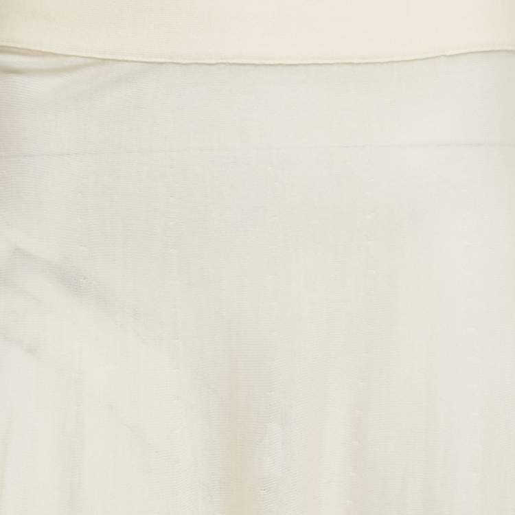 Pre Owned Alaia Off-White Superfine Wool Knit Maxi Skirt M