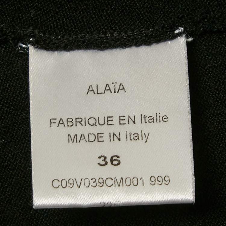 Pre Owned Alaia Black Wool Knit Crop Cardigan S