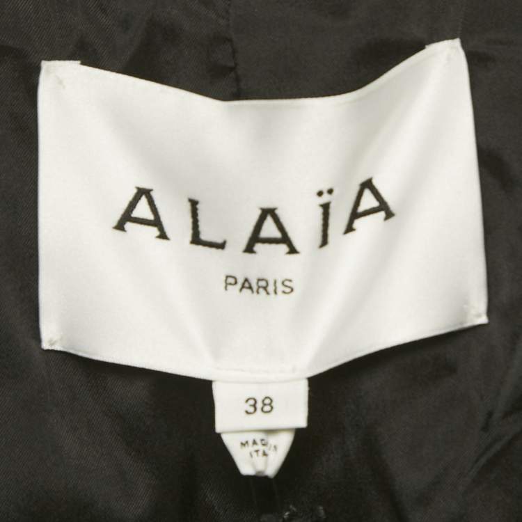 Pre Owned Alaia Black Stretch Gabardine Double Breasted Jacket M