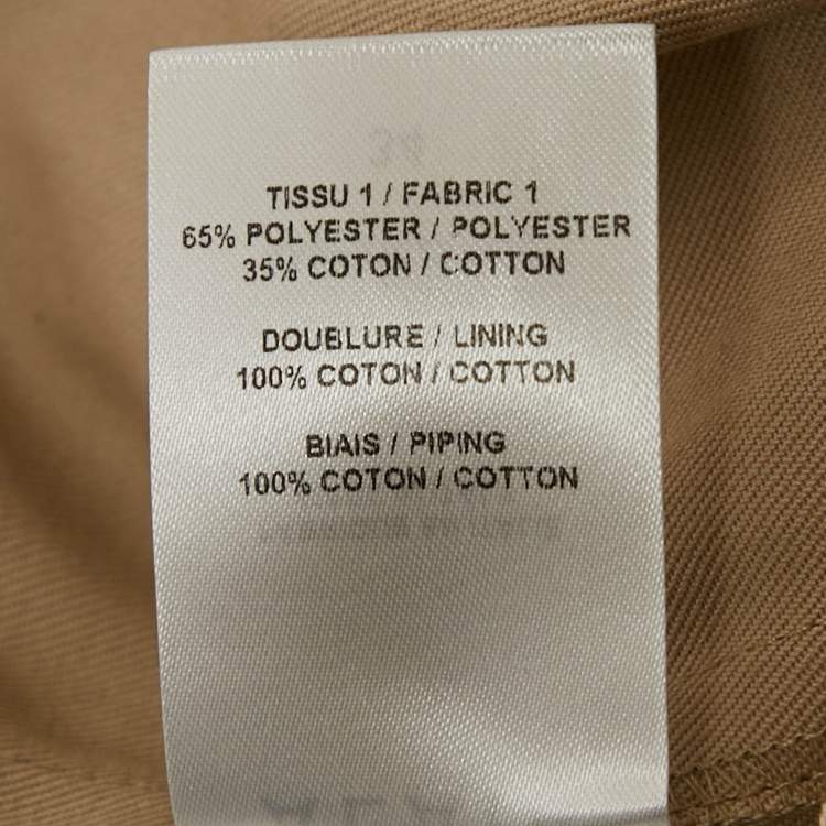 Pre Owned Alaia Beige Gabardine High Waist Straight Leg Pants S