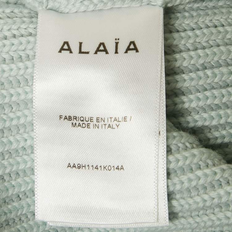 Pre Owned Alaia Pastel Blue Rib Knit Crop Top S