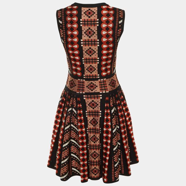 Pre Owned Alaia Black Jacquard Knit Mini Dress M