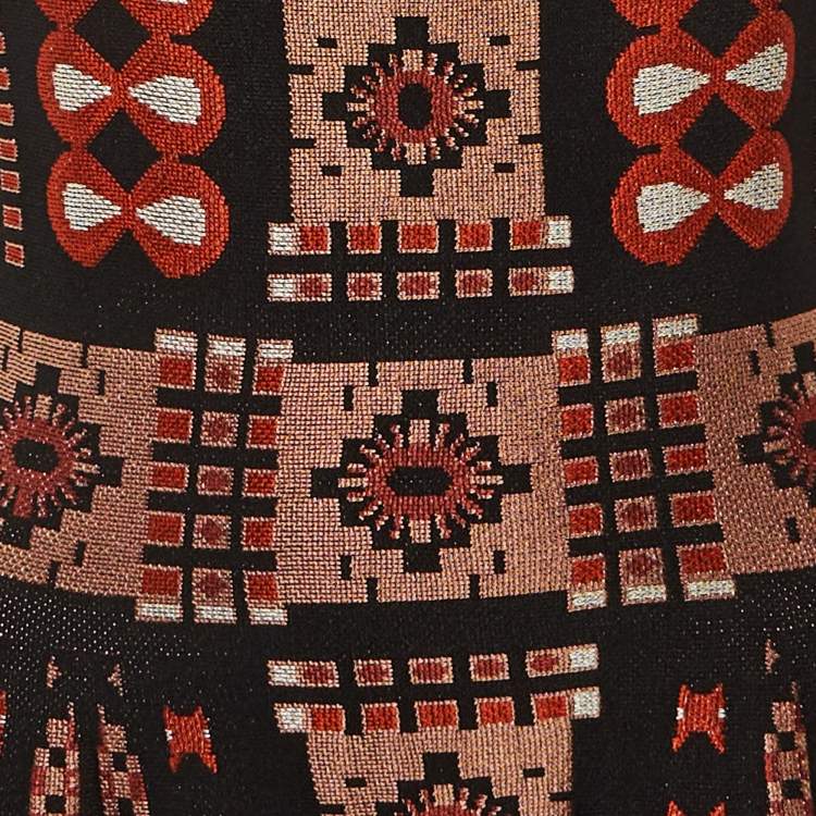 Pre Owned Alaia Black Jacquard Knit Mini Dress M