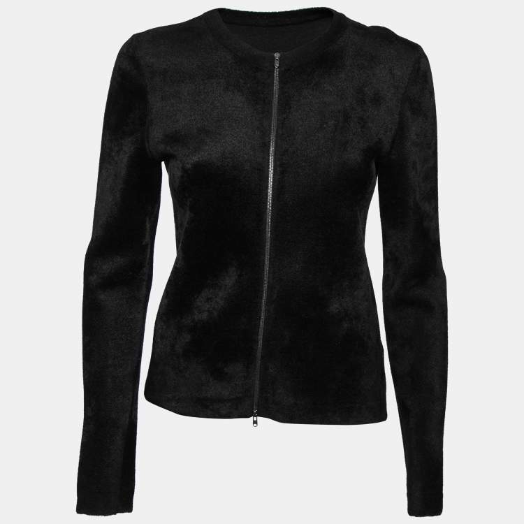 Pre Owned Alaia Black Wool Zip Front Long Sleeve Jacket M