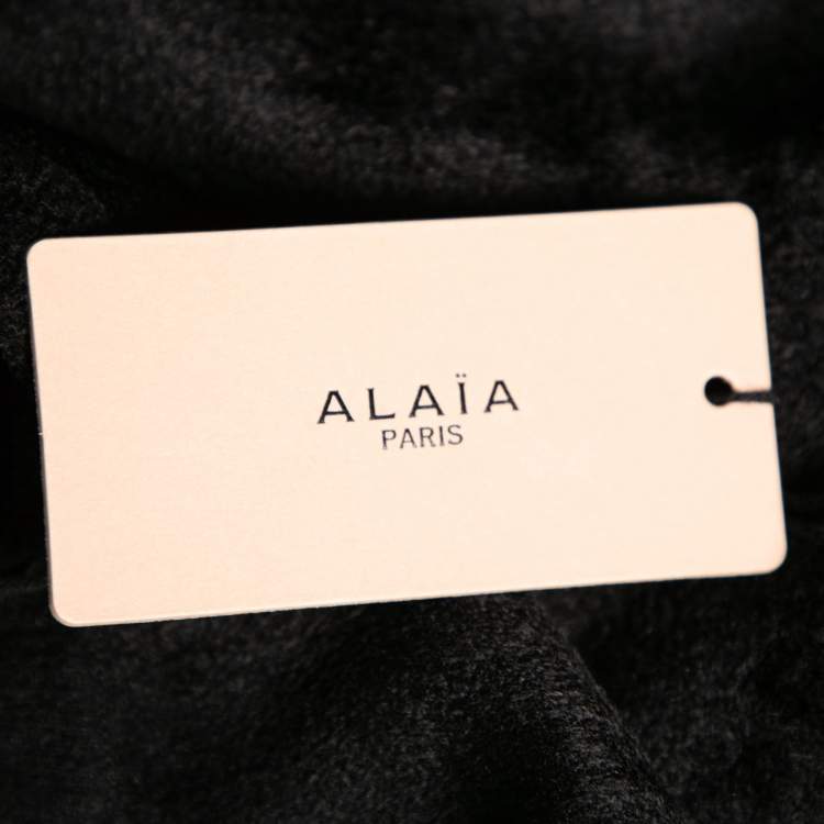 Pre Owned Alaia Black Wool Zip Front Long Sleeve Jacket M