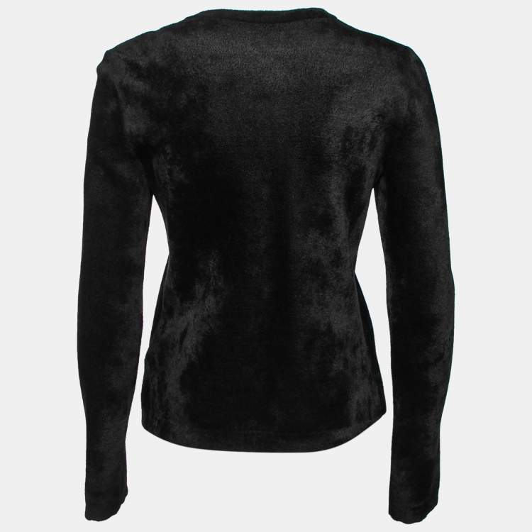 Pre Owned Alaia Black Wool Zip Front Long Sleeve Jacket M
