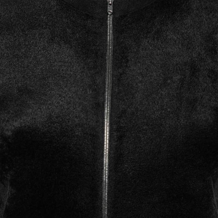 Pre Owned Alaia Black Wool Zip Front Long Sleeve Jacket M