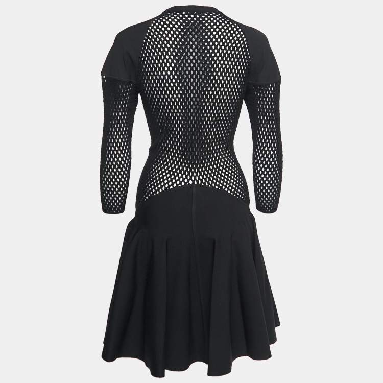 Pre Owned Alaia Black Jersey Waist Detail Midi Dress M