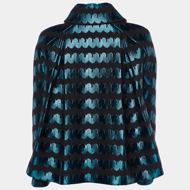 Pre Owned Alaia Black/Blue Jacquard Jacket M