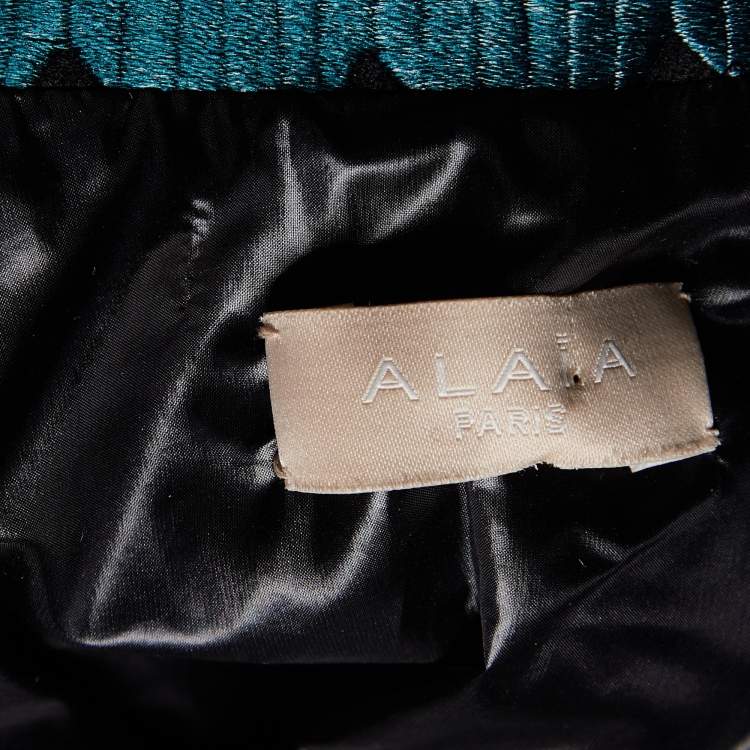 Pre Owned Alaia Black/Blue Jacquard Jacket M