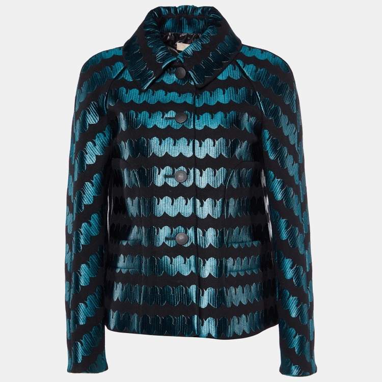 Pre Owned Alaia Black/Blue Jacquard Jacket M