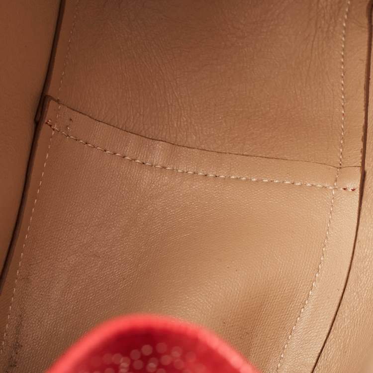 Pre Owned Alaia Red Suede Small Studded Rose Marie Bucket Bag