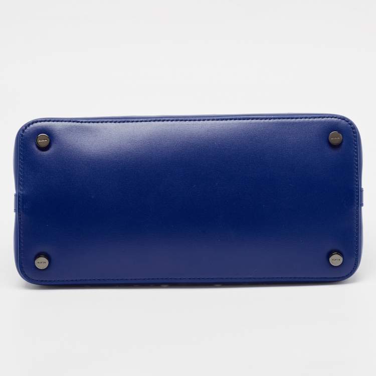 Pre Owned Alaia Blue Laser Cut Leather Le Mina 25 Tote