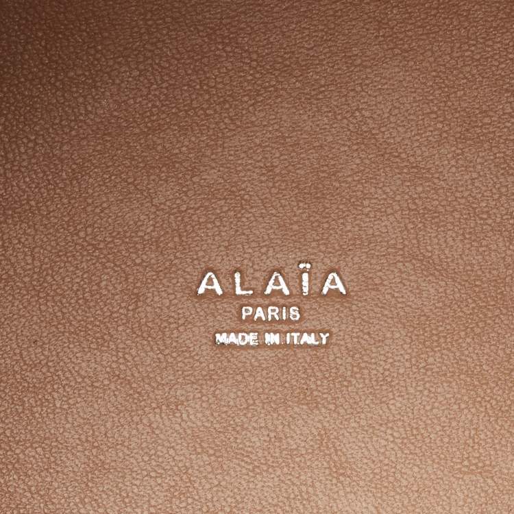 Pre Owned Alaia Blue Laser Cut Leather Le Mina 25 Tote