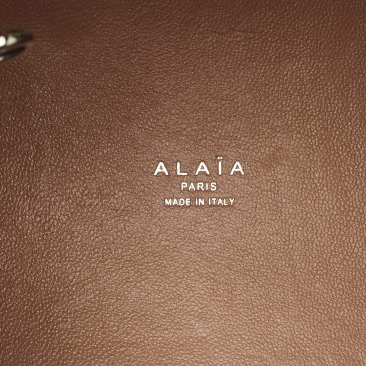 Pre Owned Alaia Gris Perle Vienne Wave Leather Mina 20 Tote