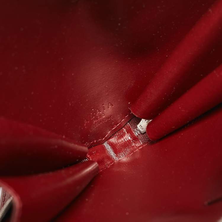 Pre Owned Alaia Red Leather Le Coeur Shoulder Bag